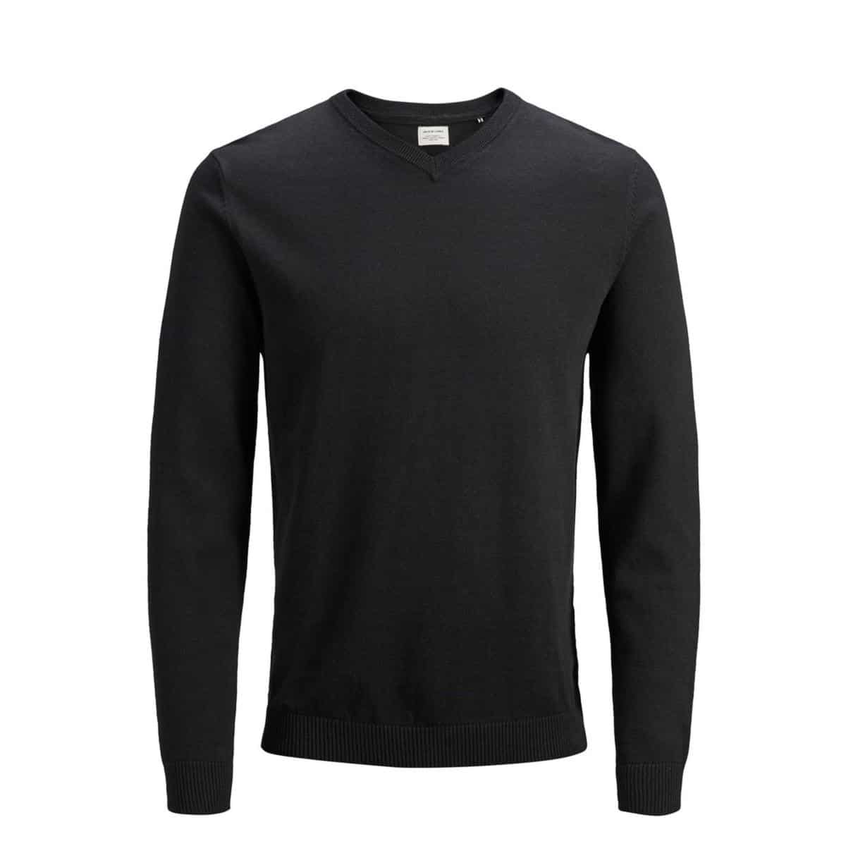 12137194_Black_001_ProductLarge JACK & JONES JJEBASIC KNIT V-NECK NOOS - 12137194 BLACK - Image 1