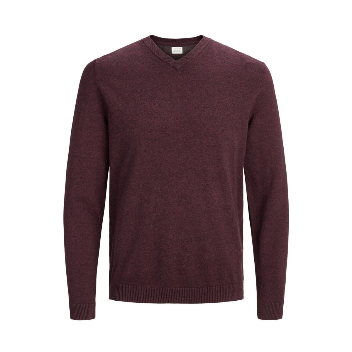 12137194_PortRoyale_624655_001_ProductLarge JACK & JONES JJEBASIC KNIT V-NECK NOOS - 12137194 PORT ROYALE - Image 1