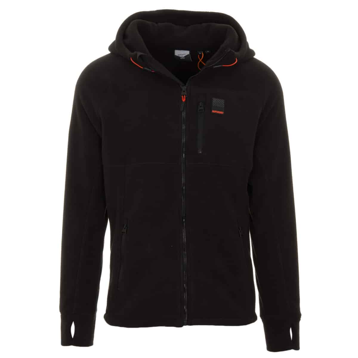 a1917 SUPERDRY - POLAR FLEECE ZIP THRU - M2010380A-02A BLACK - Image 1
