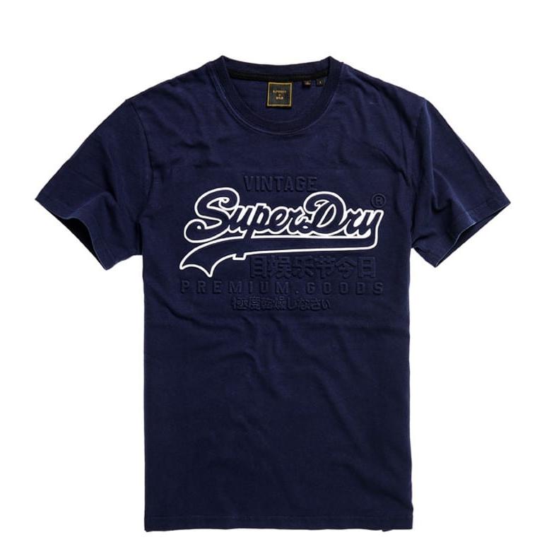 m1010350a_gkv1 SUPERDRY - VL EMBOSS TEE - M1010350A-GKV NAUTICAL NAVY - Image 1