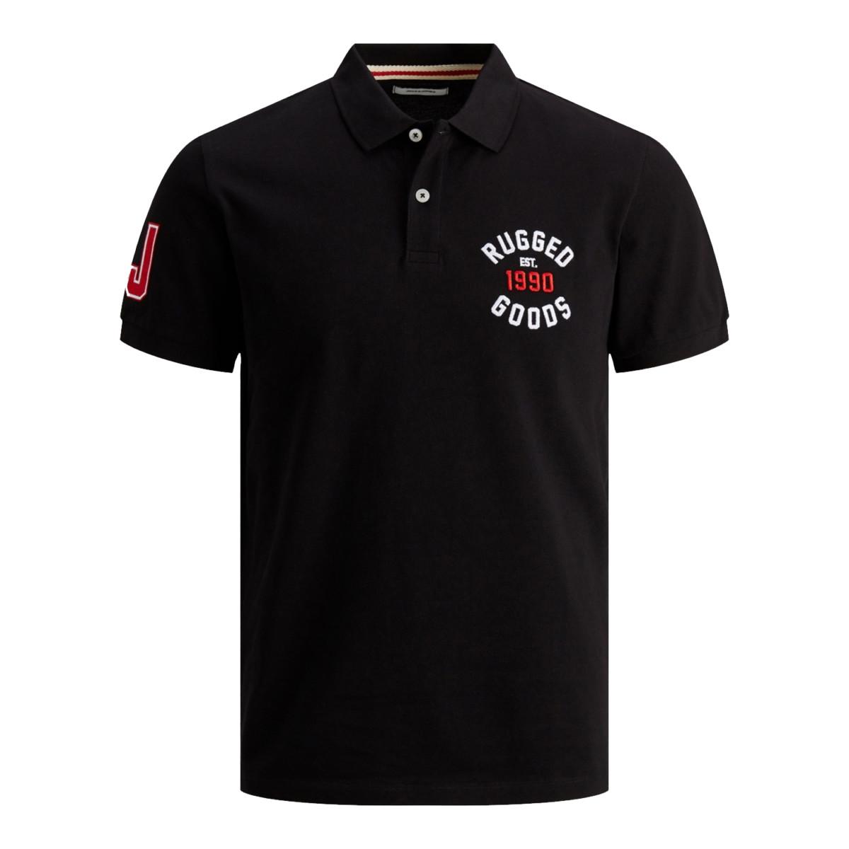 XXXXXX JACK & JONES - JJAPPLICA SS POLO - 12183011 BLACK - Image 1