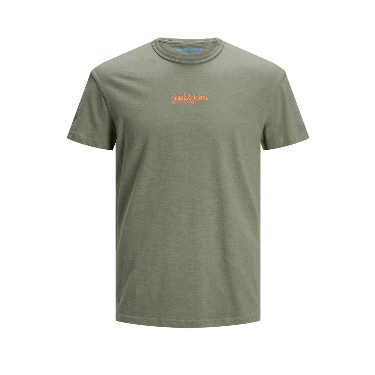 jj__3560675__front JACK & JONES - JORSTOCKHOLM TEE SS CREW NECK LTN - 12185790 SEA SPRAY - Image 1