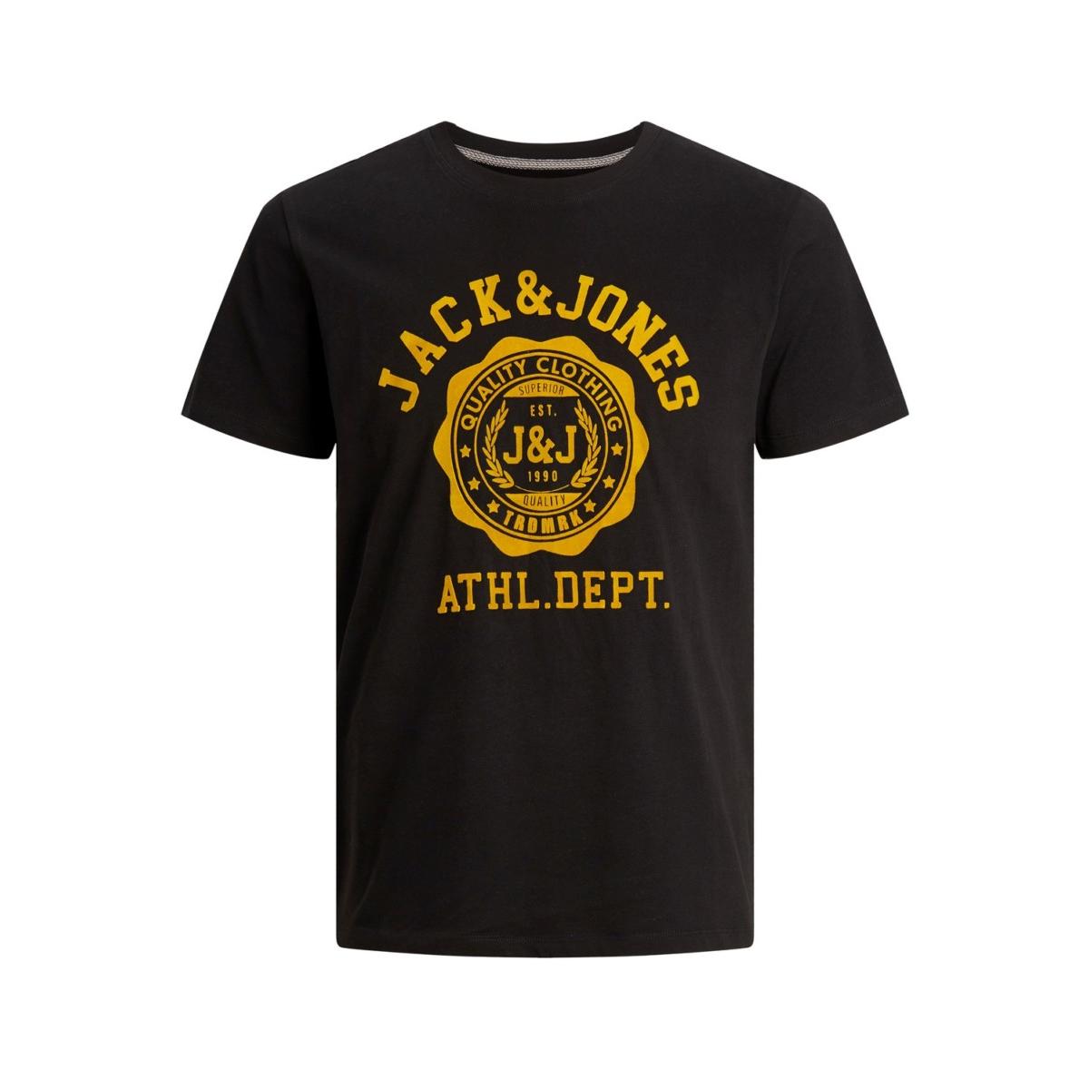 44133-jj--3518875--front JACK & JONES – JJFLOCK TEE SS CREW NECK - 12183198 BLACK - Image 1