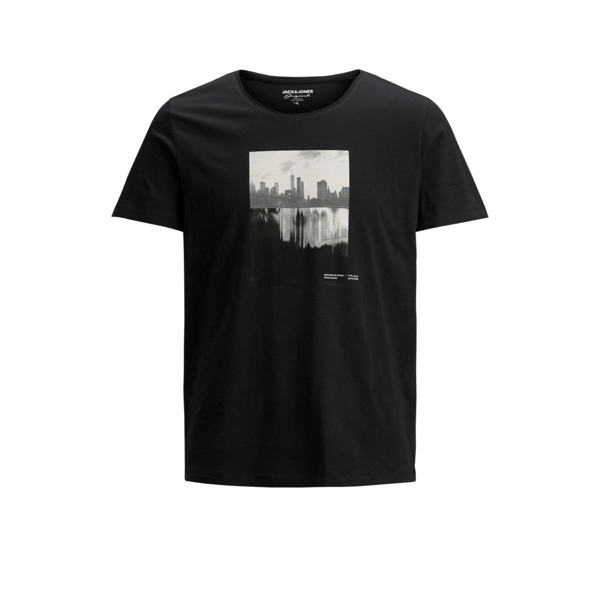 jj__3552759__front JACK & JONES - JORNOBODY TEE SS CREW NECK BLK - 12185168 TAP SHOE - Image 1