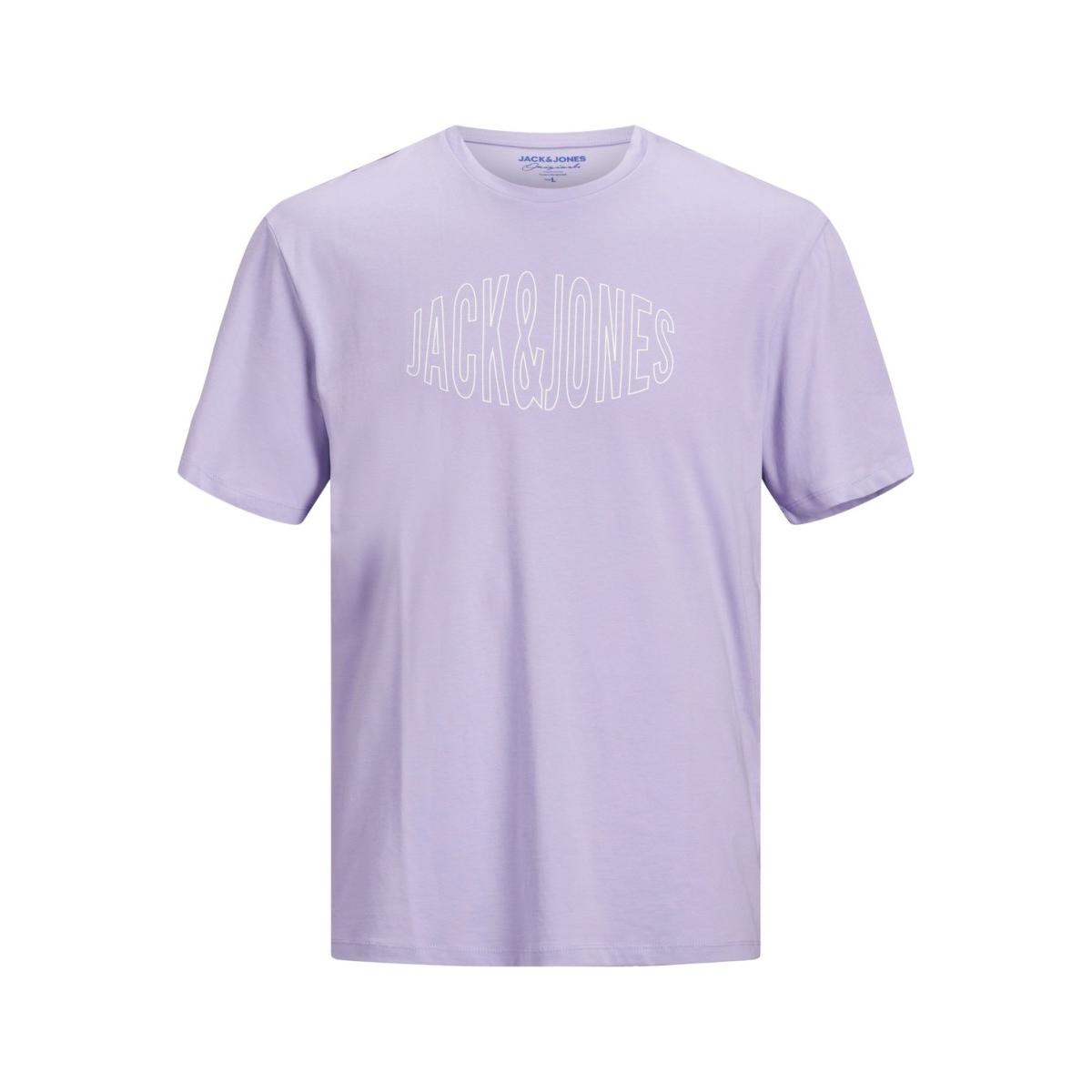 jj__3656825__front JACK & JONES – JORPRESTON BIG TEE SS CREW NECK LTN - 12192589 LAVENDER - Image 1