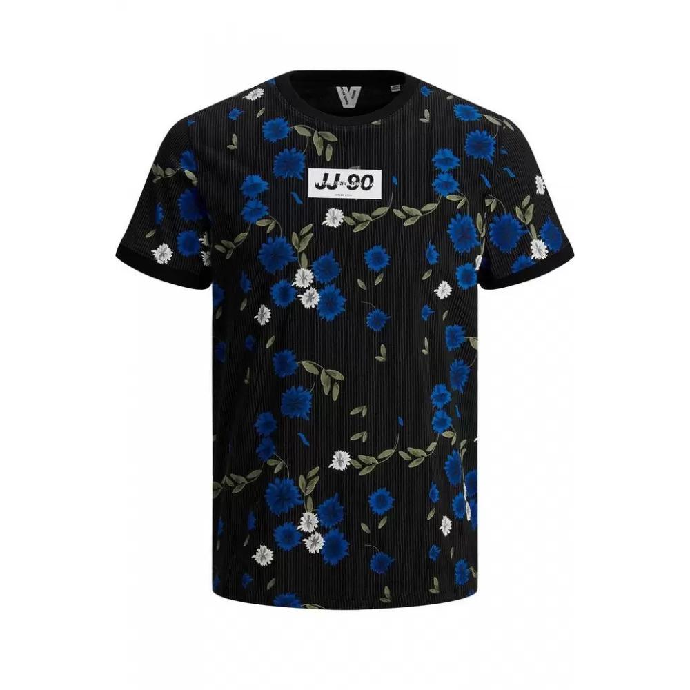 ezgif.com-gif-maker (15) JACK & JONES - JCORAYNOR TEE SS CREW NECK - 12185205 BLACK - Image 1