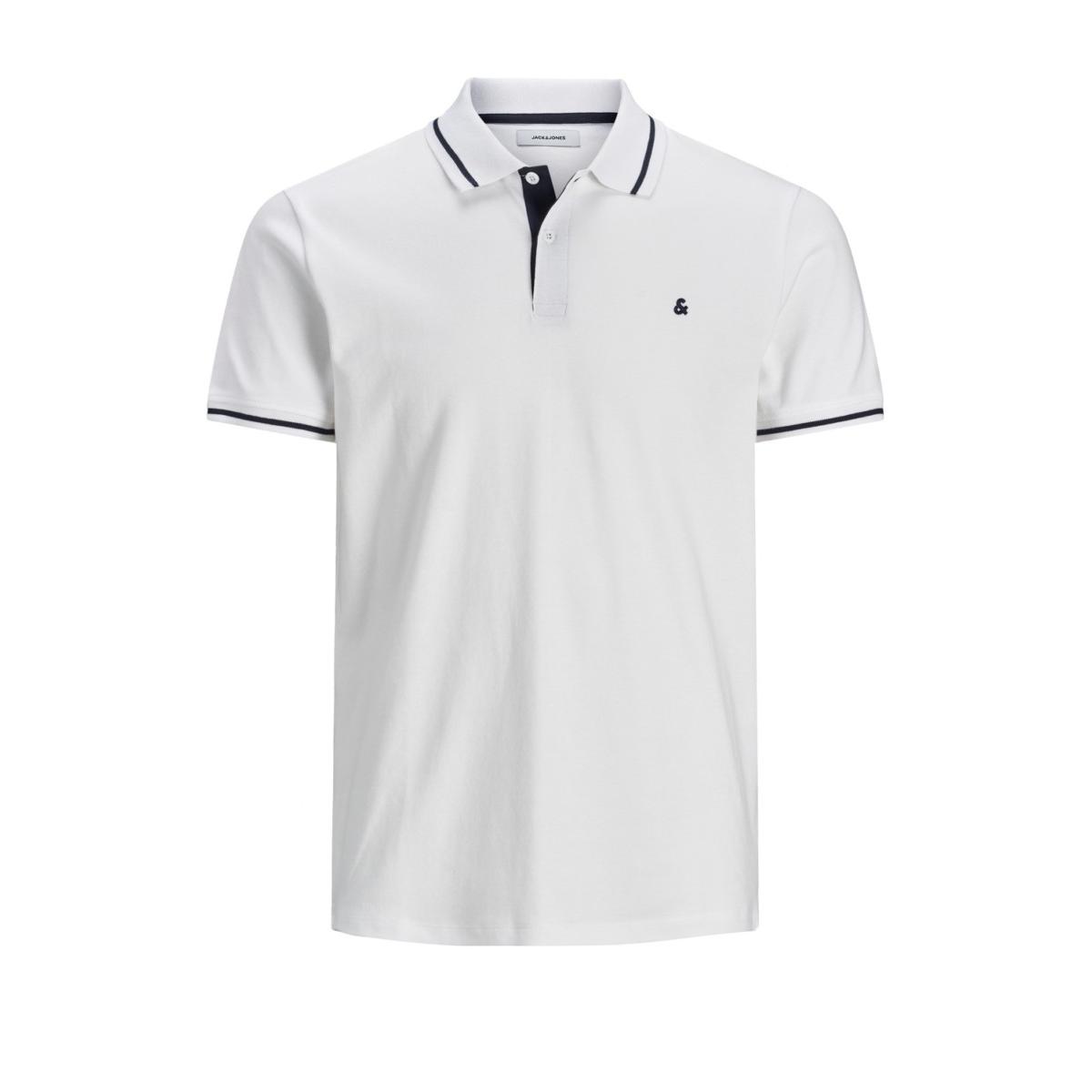 jj__3506988__front JACK & JONES - JJEJERSEY POLO SS NOOS - 12180891 WHITE - Image 1