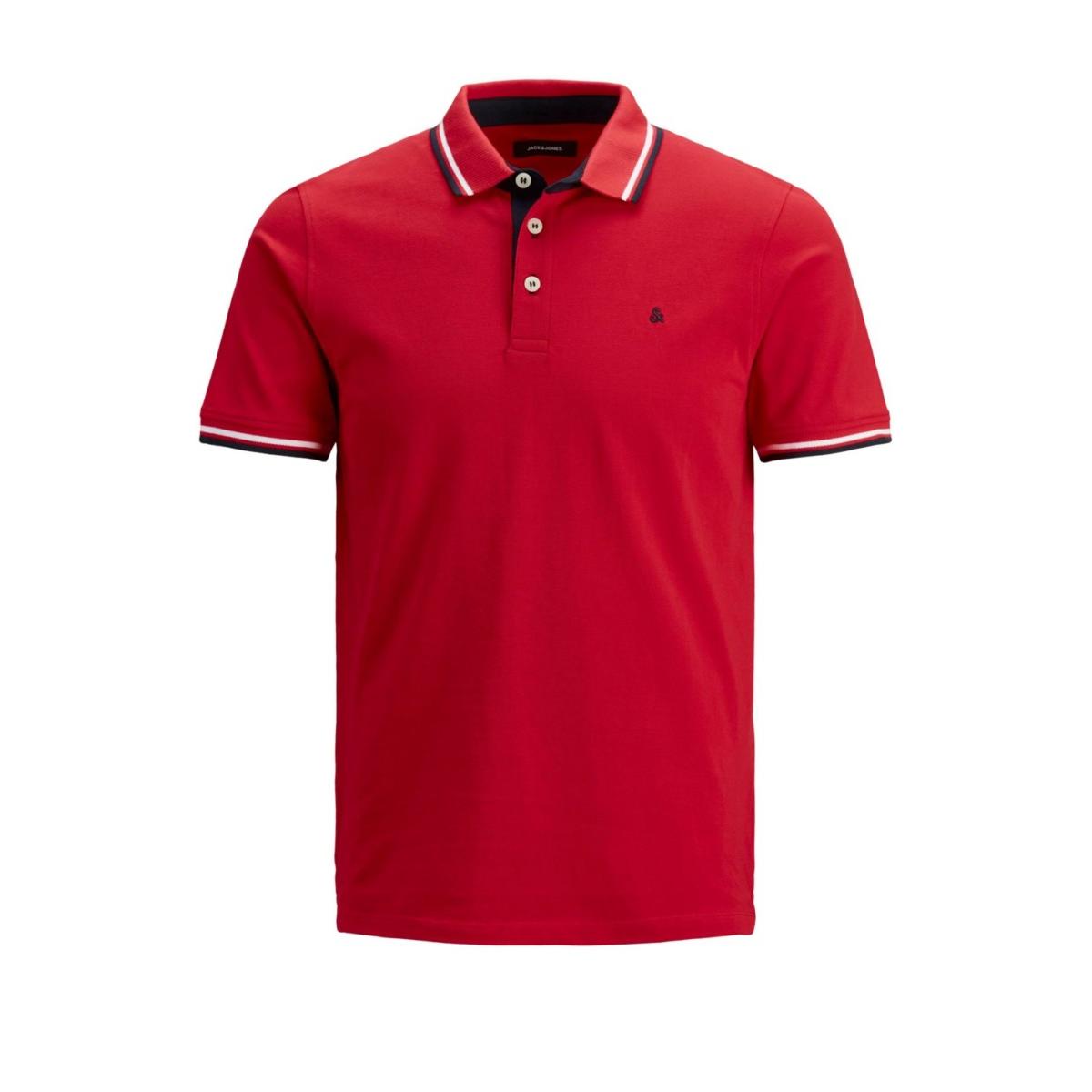 jj__3507114__front JACK & JONES – JJEPAULOS POLO SS NOOS – 12136668 TRUE RED - Image 1