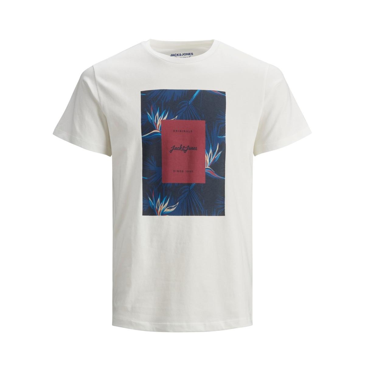 jj__3563938__front JACK & JONES - JORFLORALL PRINT TEE SS CREW NECK - 12186330 CLOUD DANCER - Image 1