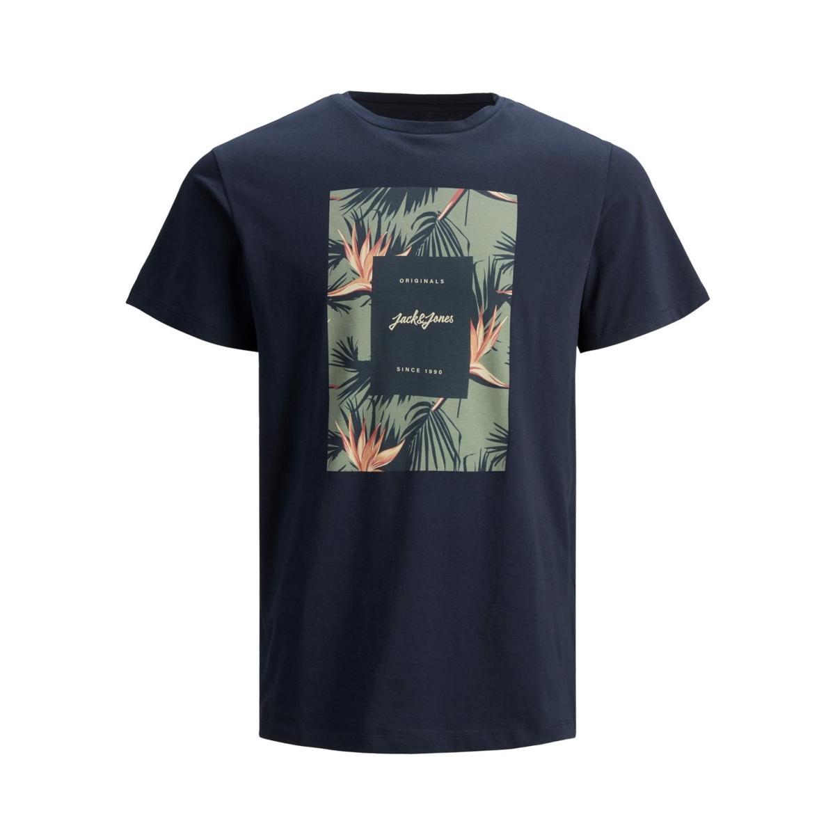 jj__3563939__front JACK & JONES - JORFLORALL PRINT TEE SS CREW NECK - 12186330 NAVY BLAZER - Image 1
