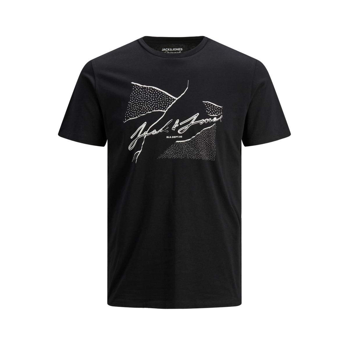jj__3599734__front JACK & JONES - JORRON TEE SS CREW NECK BLK - 12185179 BLACK - Image 1