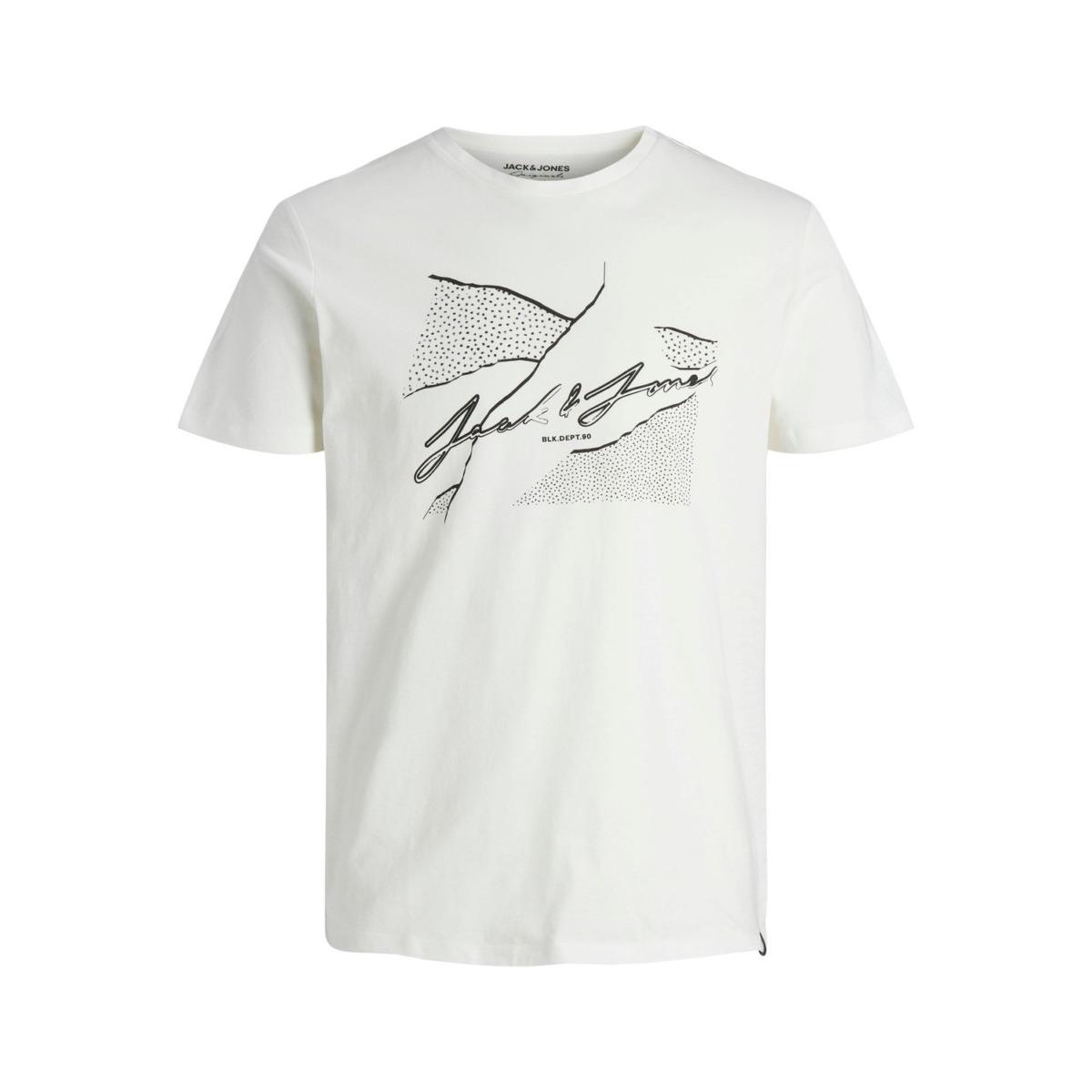 jj__3599735__front JACK & JONES - JORRON TEE SS CREW NECK BLK - 12185179 CLOUD DANCER - Image 1