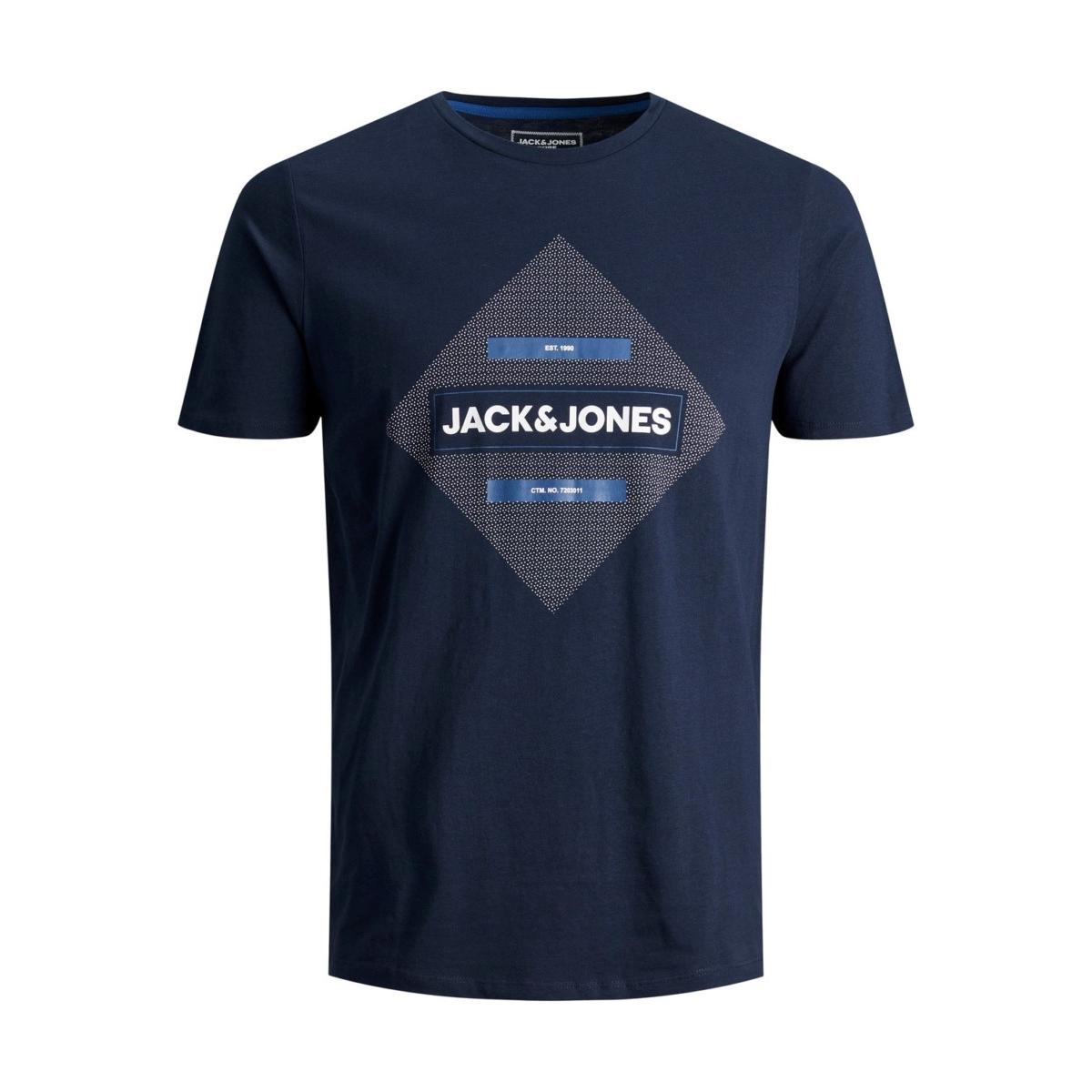 jj__3600648__front JACK & JONES - JCOROPAR TEE SS FST - 12188039 NAVY BLAZER - Image 1