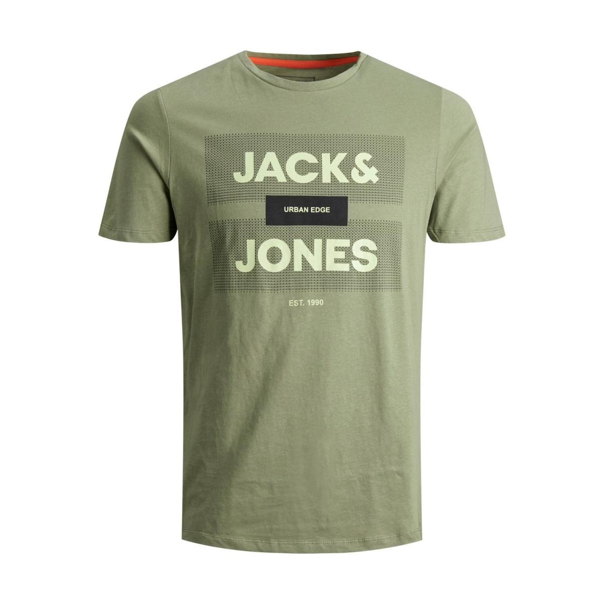 jj__3600650__front JACK & JONES - JCOROPAR TEE SS FST - 12188039 DEEP LICHEN GREEN - Image 1