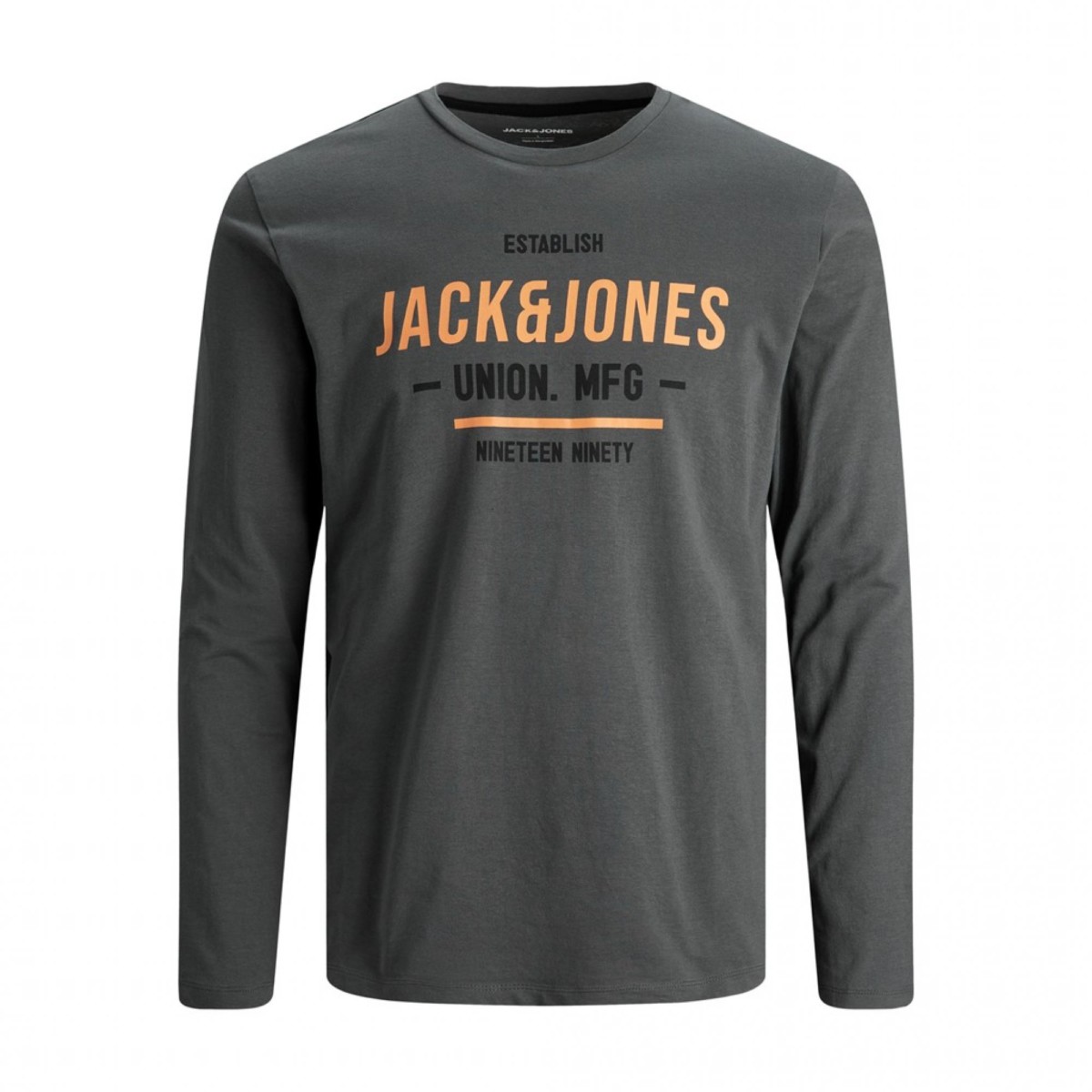 12188712_3600199_front JACK & JONES - JJHERO TEE LS CREW NECK - 12188712 ASPHALT - Image 1