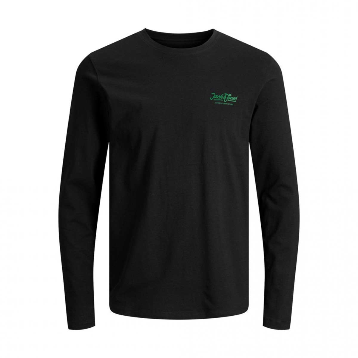 12191376_3638650_front JACK & JONES - JACSMITH TEE LS - 12191376 BLACK - Image 1