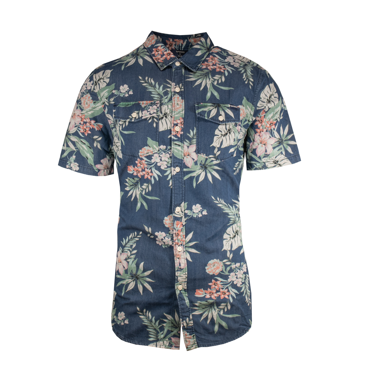 SUPERDRY - SS DENIM LOOM SHIRT - M4010329AA-5MG SUN FADED HAWAIIAN (1) SUPERDRY - S/S DENIM LOOM SHIRT - M4010329AA-5MG SUN FADED HAWAIIAN - Image 1