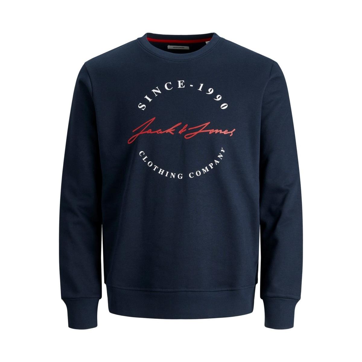 jj__12188840__front JACK & JONES - JJHERO SWEAT CREW NECK - 12188840 NAVY BLAZER - Image 1