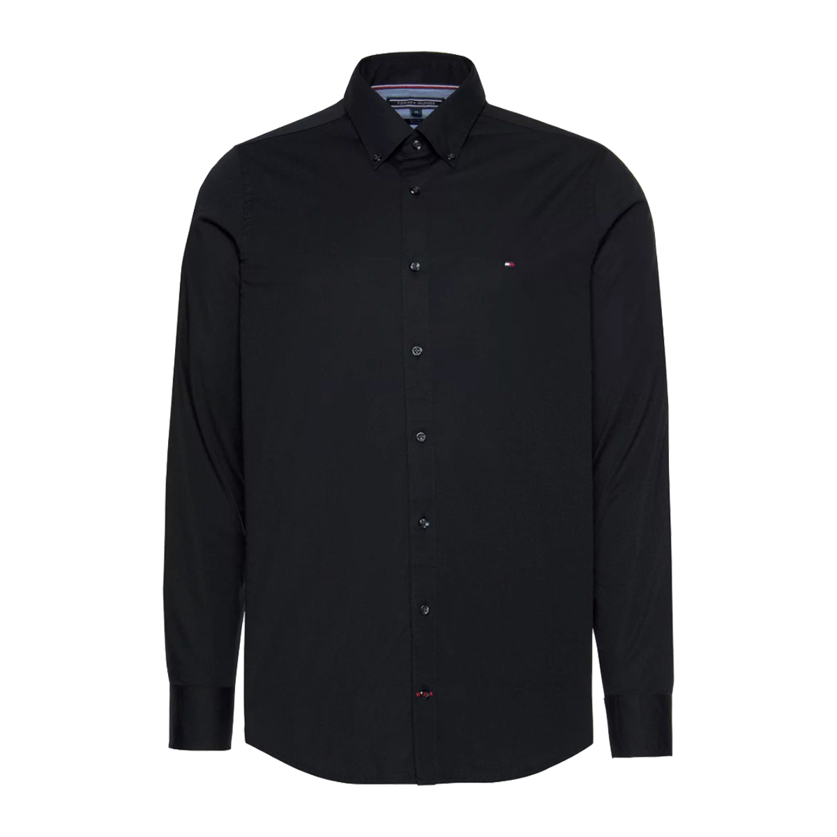 TOMMY HILFIGER - CORE STRETCH SLIM POPLIN SHIRT - 0867894704-083 FLAG BLACK TOMMY HILFIGER - CORE STRETCH SLIM POPLIN SHIRT - 0867894704-083 FLAG BLACK - Image 1
