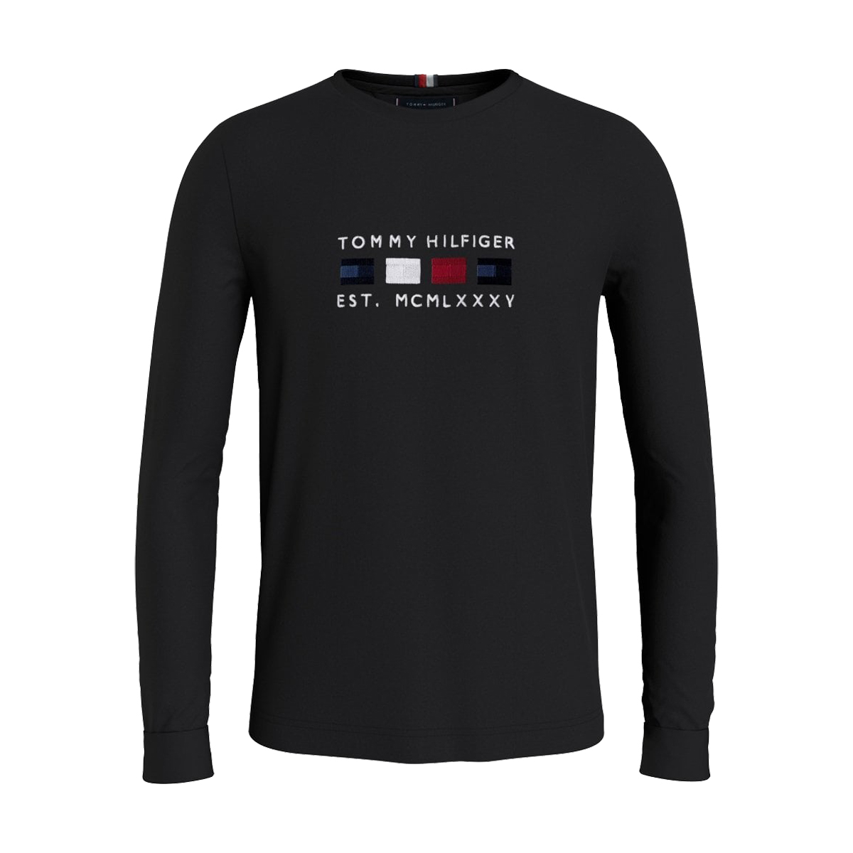 TOMMY HILFIGER - FOUR FLAGS LONG SLEEVE TEE - MW0MW20163-BDS BLACK TOMMY HILFIGER - FOUR FLAGS LONG SLEEVE TEE - MW0MW20163-BDS BLACK - Image 1