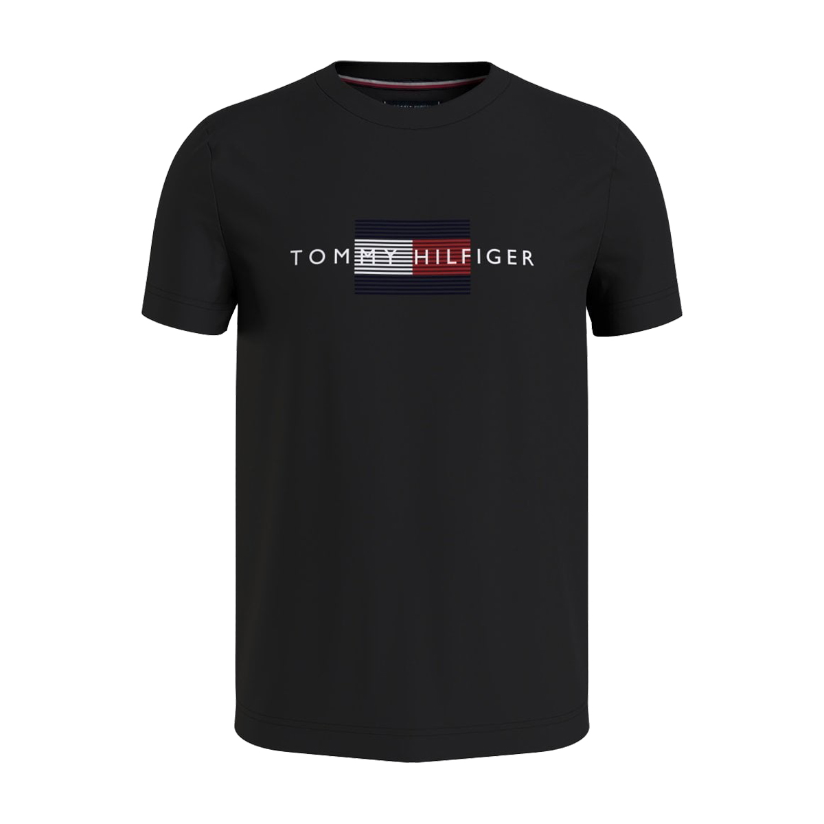 TOMMY HILFIGER - LINES HILFIGER TEE - MW0MW20164-BDS BLACK TOMMY HILFIGER - LINES HILFIGER TEE - MW0MW20164-BDS BLACK - Image 1