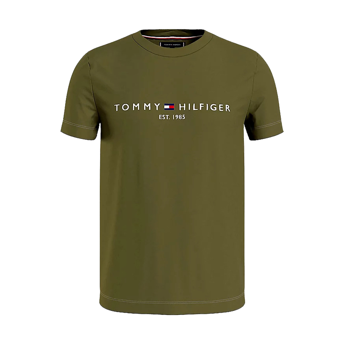 Untitled-1 TOMMY HILFIGER - TOMMY LOGO TEE - MW0MW11797-GYY OLIVEWOOD - Image 1