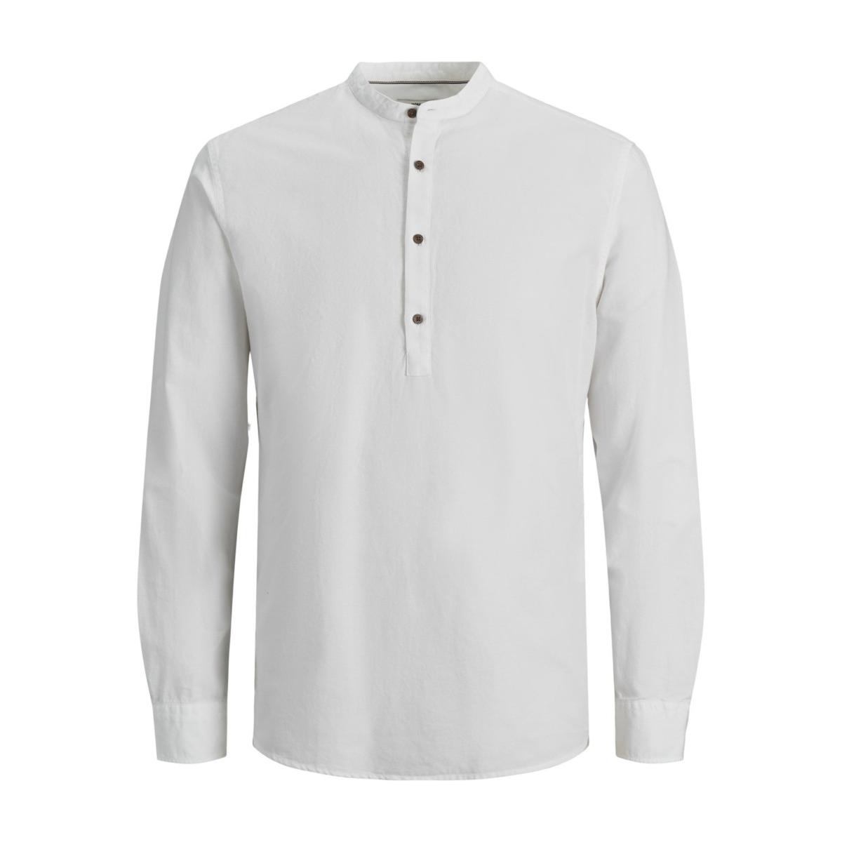 jj__3645614__front JACK & JONES - JPRBLASUMMER BAND TUNIC SHIRT L/S STS - 12183320 WHITE - Image 1
