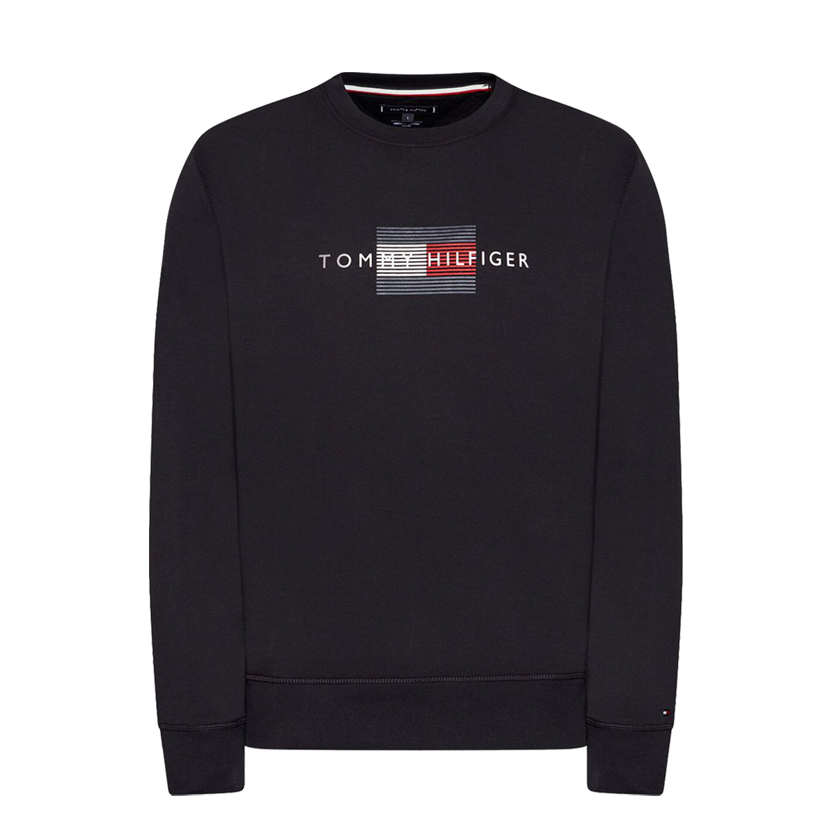 TOMMY HILFIGER - LINES HILFIGER CREWNECK - MW0MW20118-BDS BLACK TOMMY HILFIGER - LINES HILFIGER CREWNECK - MW0MW20118-BDS BLACK - Image 1