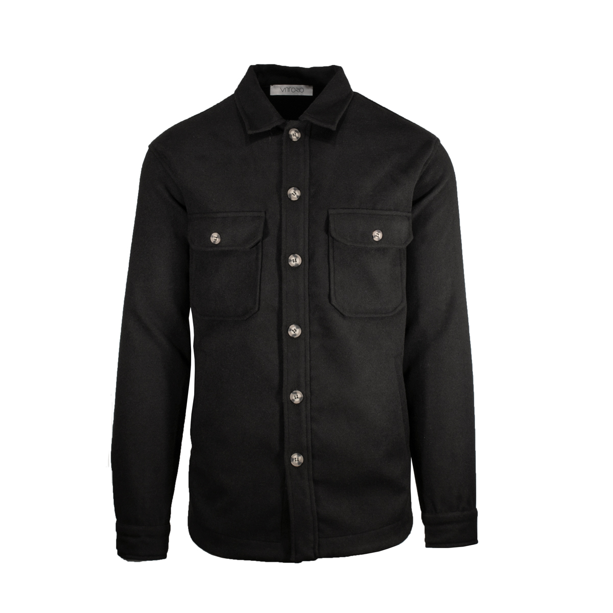 VITTORIO - OVERSHIRT VELOUR - 300-2122-003 BLACK (1) VITTORIO - OVERSHIRT VELOUR - 300-2122-003 BLACK - Image 1