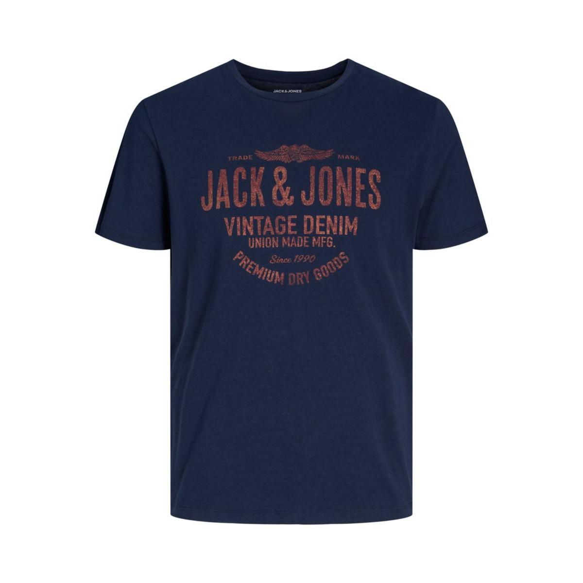 12208452_NavyBlazer_001_ProductLarge JACK & JONES - JPRBLUBOOSTER SS TEE CREW NECK JAN22 - 12208452 NAVY BLAZER - Image 1