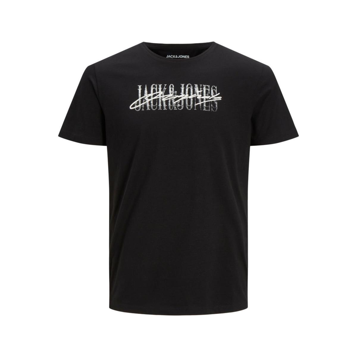 12205957_Black_001_ProductLarge JACK & JONES - JORJUNGLE SCRIPT TEE SS CREW NECK BLK - 12205957 BLACK - Image 1