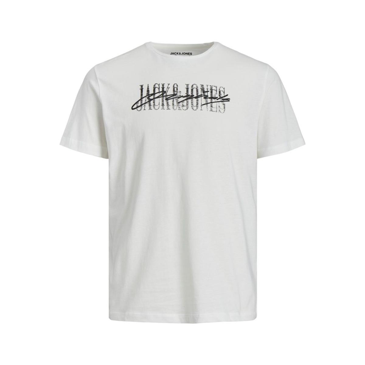 12205957_CloudDancer_001_ProductLarge JACK & JONES - JORJUNGLE SCRIPT TEE SS CREW NECK BLK - 12205957 CLOUD DANCER - Image 1
