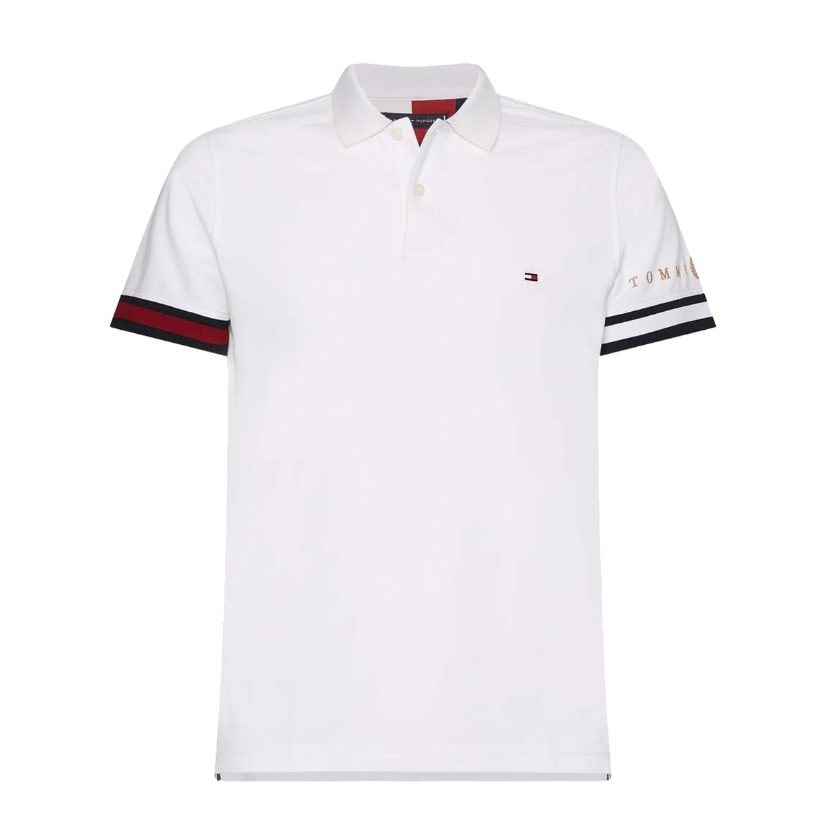 TOMMY HILFIGER - ICON FLAG CUFF SLIM POLO - MMW0MW23961-YBR WHITE TOMMY HILFIGER - ICON FLAG CUFF SLIM POLO - MW0MW23961-YBR WHITE - Image 1
