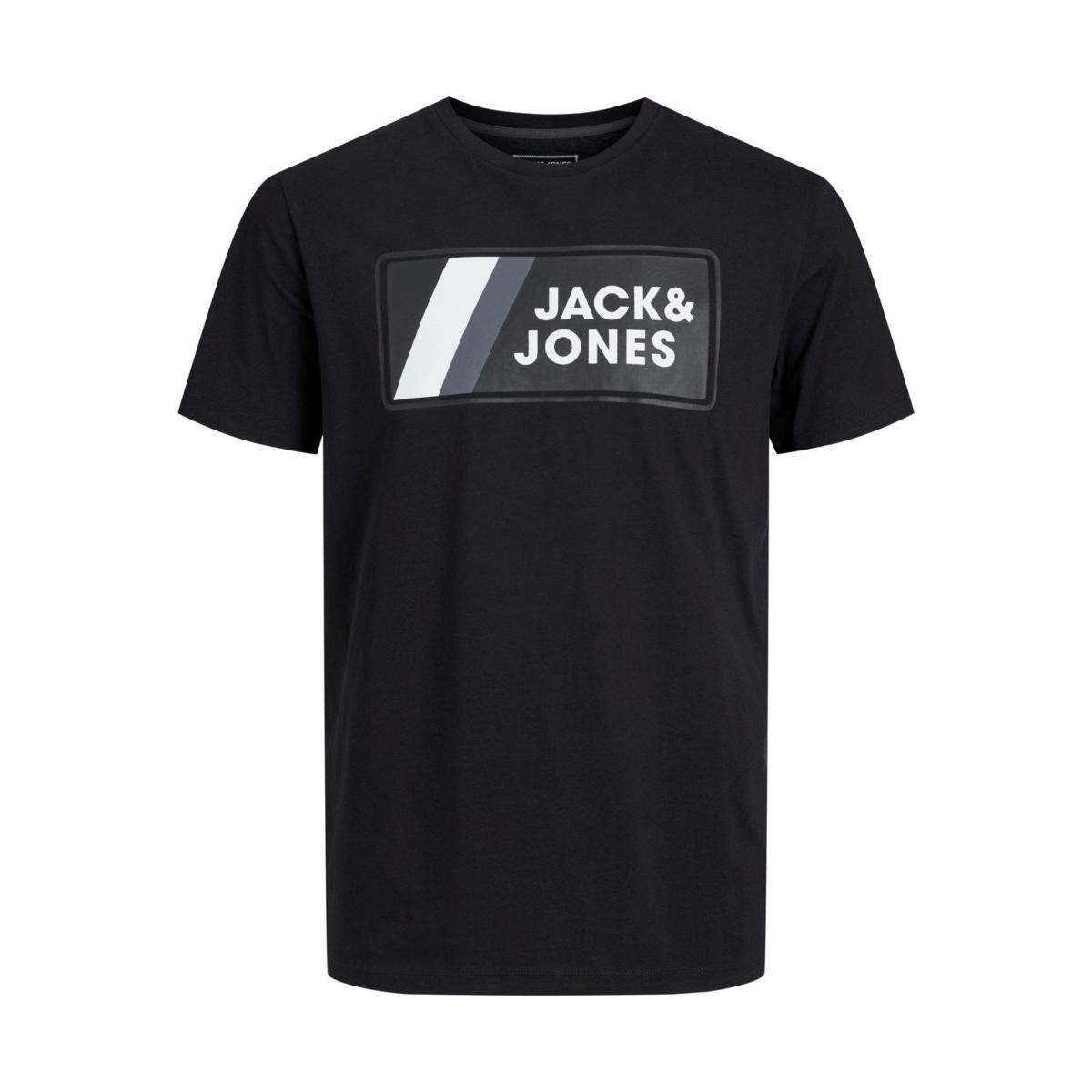 jj__3861824__front JACK & JONES - JCOJAKE TEE SS CREW NECK FST - 12207493 BLACK - Image 1
