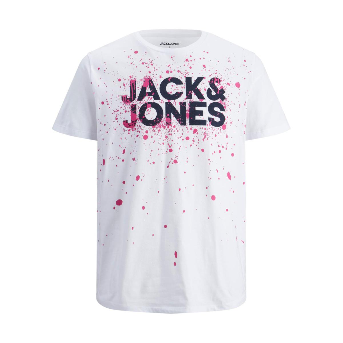 23406c39-e9d4-47e5-8b4d-588bf53ebc3f JACK & JONES - JJNEW SPLASH TEE SS - 12200387 WHITE - Image 1