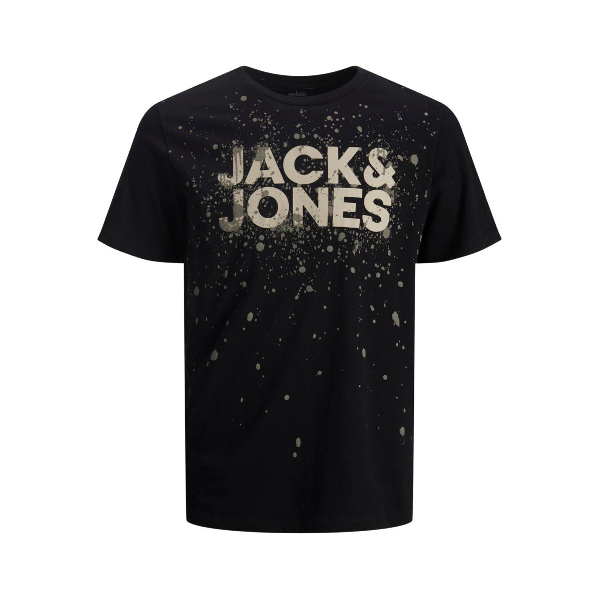 ezgif.com-gif-maker (37) JACK & JONES - JJNEW SPLASH TEE SS - 12200387 BLACK - Image 1