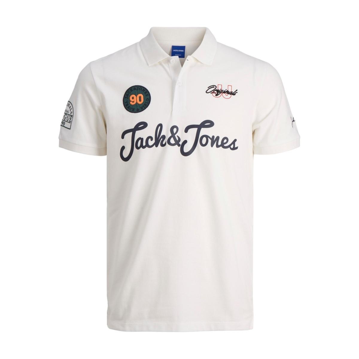 jj__12206842__front JACK & JONES - JORFRANCE POLO SS - 12206842 CLOUD DANCER - Image 1