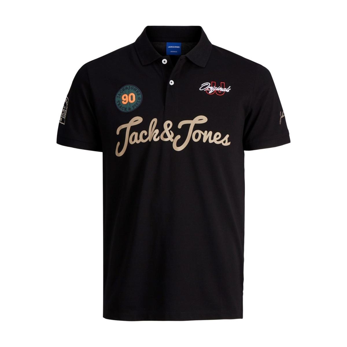 jj__3846596__front JACK & JONES - JORFRANCE POLO SS - 12206842 BLACK - Image 1