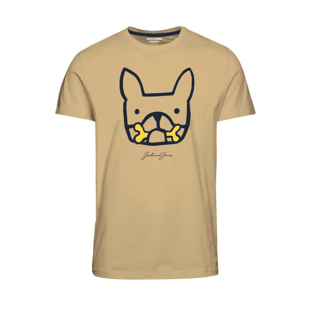 jj__3864788__front JACK & JONES - JORMATE TEE SS CREW NECK FST - 12207693 STRAW - Image 1