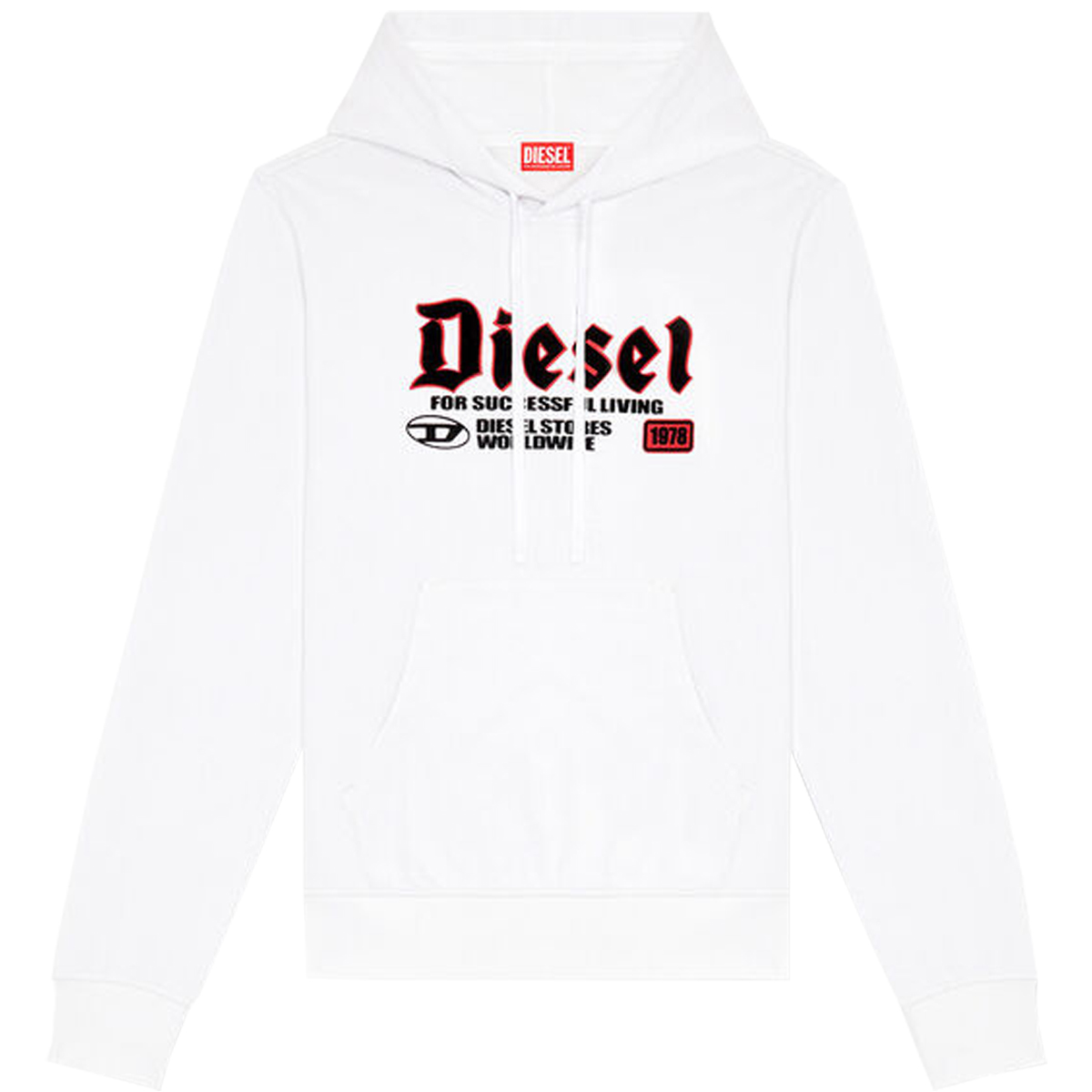 DIESEL - S-GINN-HOOD-K45 SWEAT-SHIRT - A15723-0HAYT-100 WHITE DIESEL - S-GINN-HOOD-K45 SWEAT-SHIRT - A15723-0HAYT-100 WHITE - Image 1