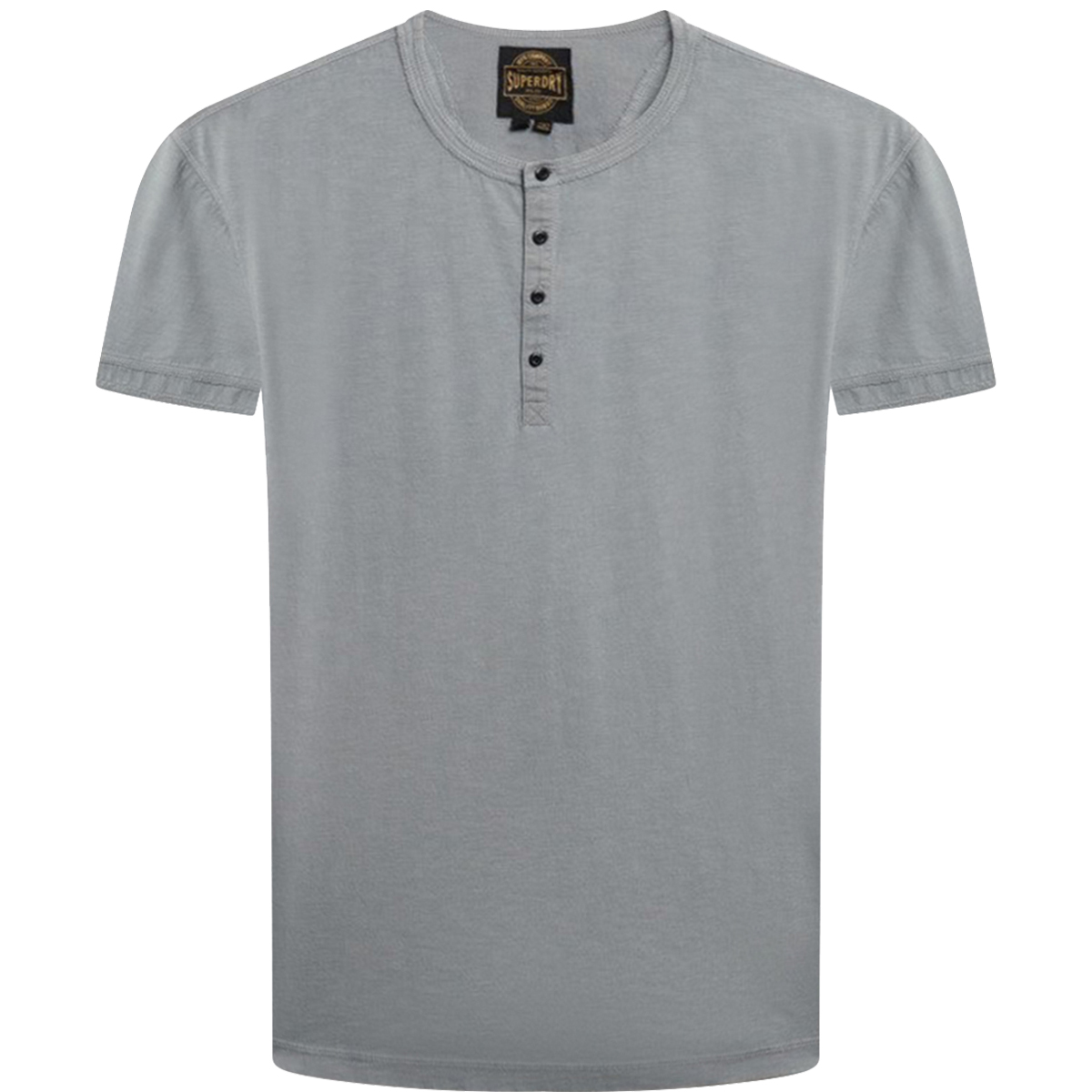 SUPERDRY - SLUB SS JERSEY GRANDAD TOP - M6010881A-HVW STEEL GREY SUPERDRY - SLUB SS JERSEY GRANDAD TOP - M6010881A-HVW STEEL GREY - Image 1