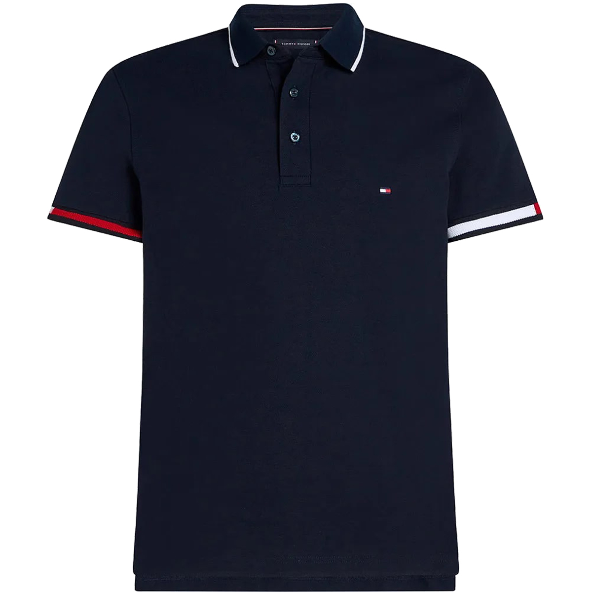 TOMMY HILFIGER - FLAG CUFF SLIM FIT POLO - MW0MW38458-DW5 DESERT SKY TOMMY HILFIGER - FLAG CUFF SLIM FIT POLO - MW0MW38458-DW5 DESERT SKY - Image 1