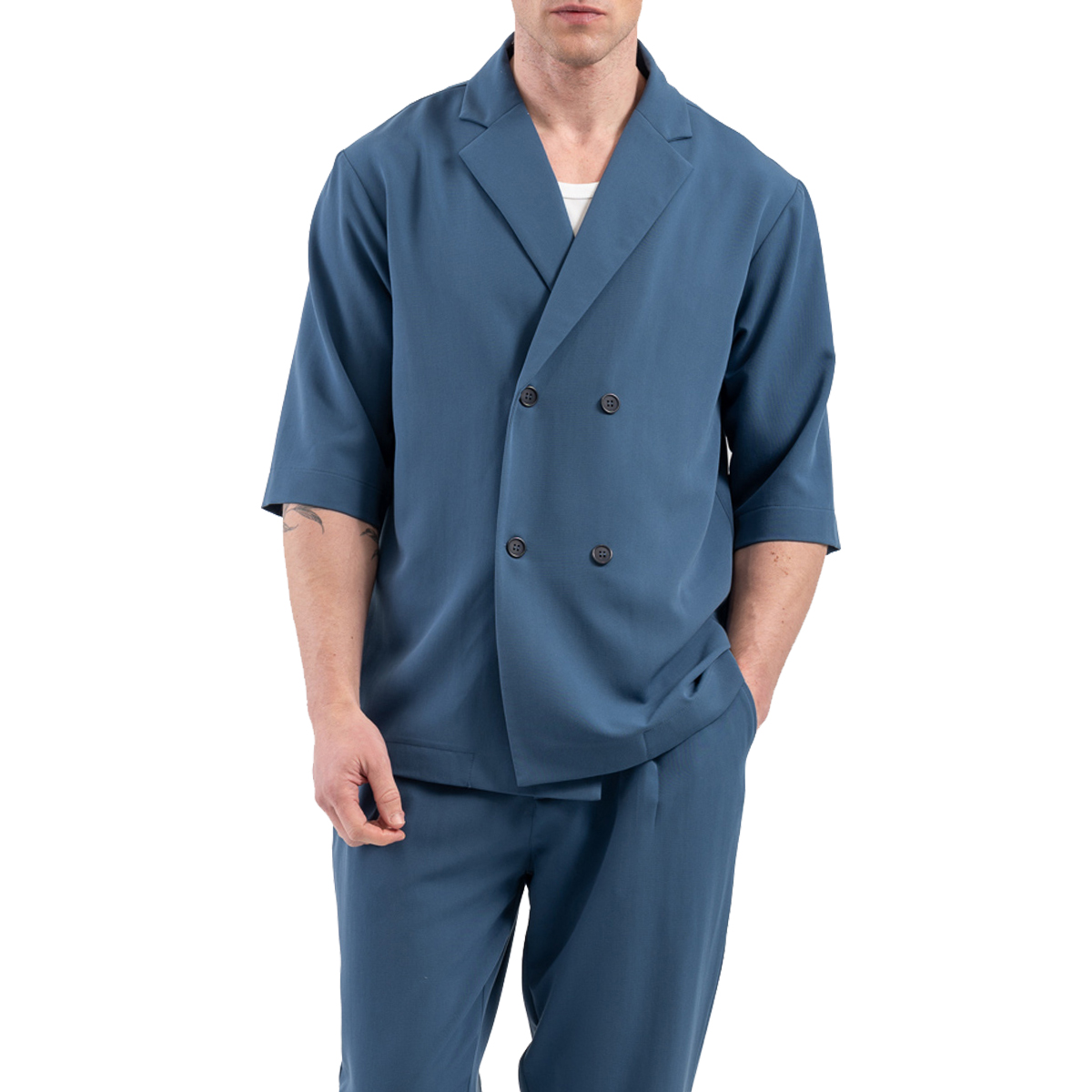 VITTORIO - ARZANO OVERSHIRT - 300-25 INDIGO (1) VITTORIO - ARZANO OVERSHIRT - 300-25 INDIGO - Image 1