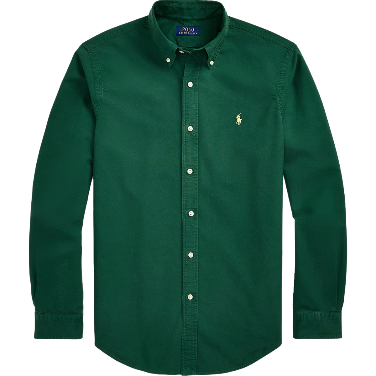 POLO RALPH LAUREN - CUSTOM FIT GARMENT-DYED OXFORD SHIRT - 710805564-064 VINTAGE PINE POLO RALPH LAUREN - CUSTOM FIT GARMENT-DYED OXFORD SHIRT - 710805564-064 VINTAGE PINE - Image 1