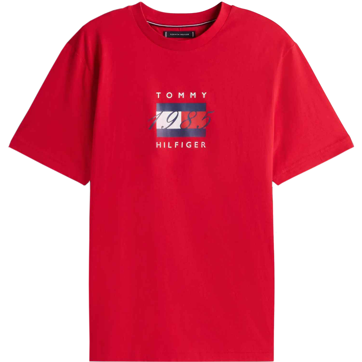 TOMMY HILFIGER - LINEAR FLAG GRAPHIC TEE - MW0MW41338-XLD MEDIUM RED TOMMY HILFIGER - LINEAR FLAG GRAPHIC TEE - MW0MW41338-XLD MEDIUM RED - Image 1