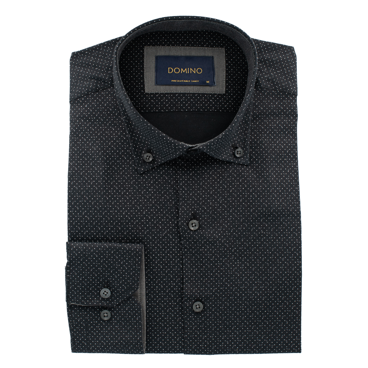 DOMINO - LS SHIRT - 29.686-3 BLACK (1) DOMINO - L/S SHIRT - 29.686-3 BLACK - Image 1