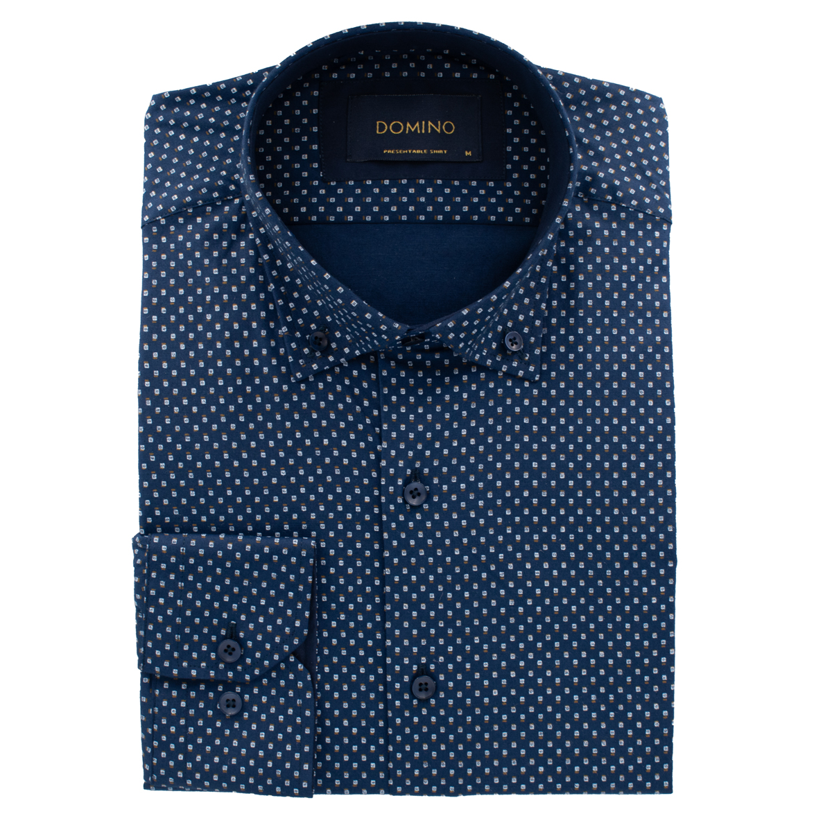 DOMINO - LS SHIRT - 29.694-1 NAVY BLUE (1) DOMINO - L/S SHIRT - 29.694-1 NAVY BLUE - Image 1