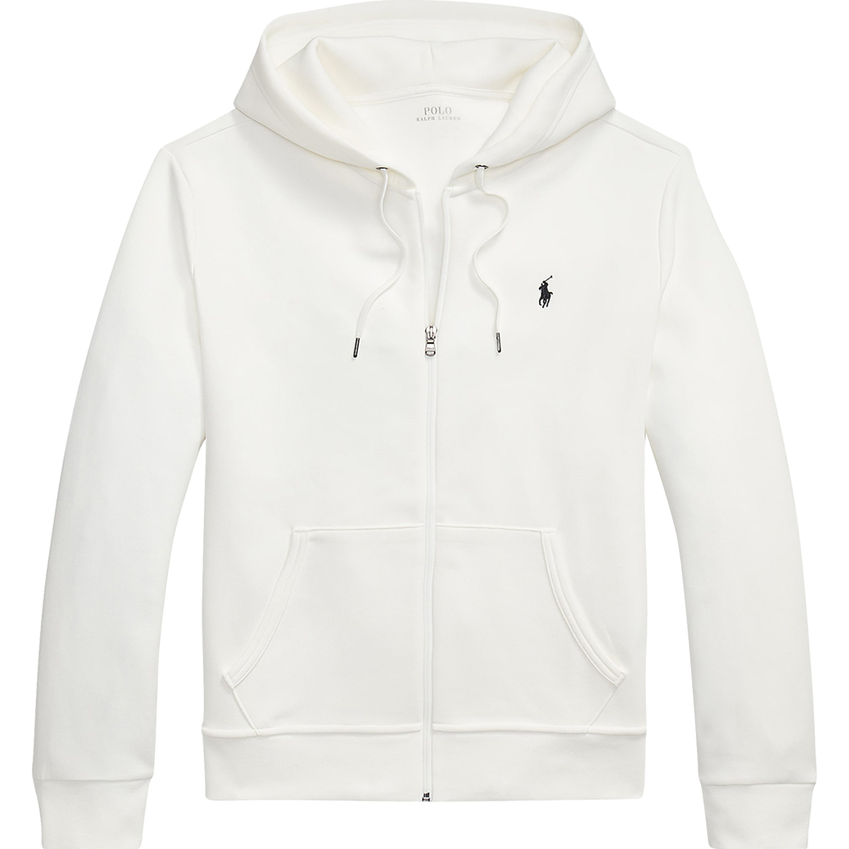 POLO RALPH LAUREN - DOUBLE KNIT FULL ZIP HOODIE - 710881517-083 WHITE POLO RALPH LAUREN - DOUBLE KNIT FULL ZIP HOODIE - 710881517-083 WHITE - Image 1