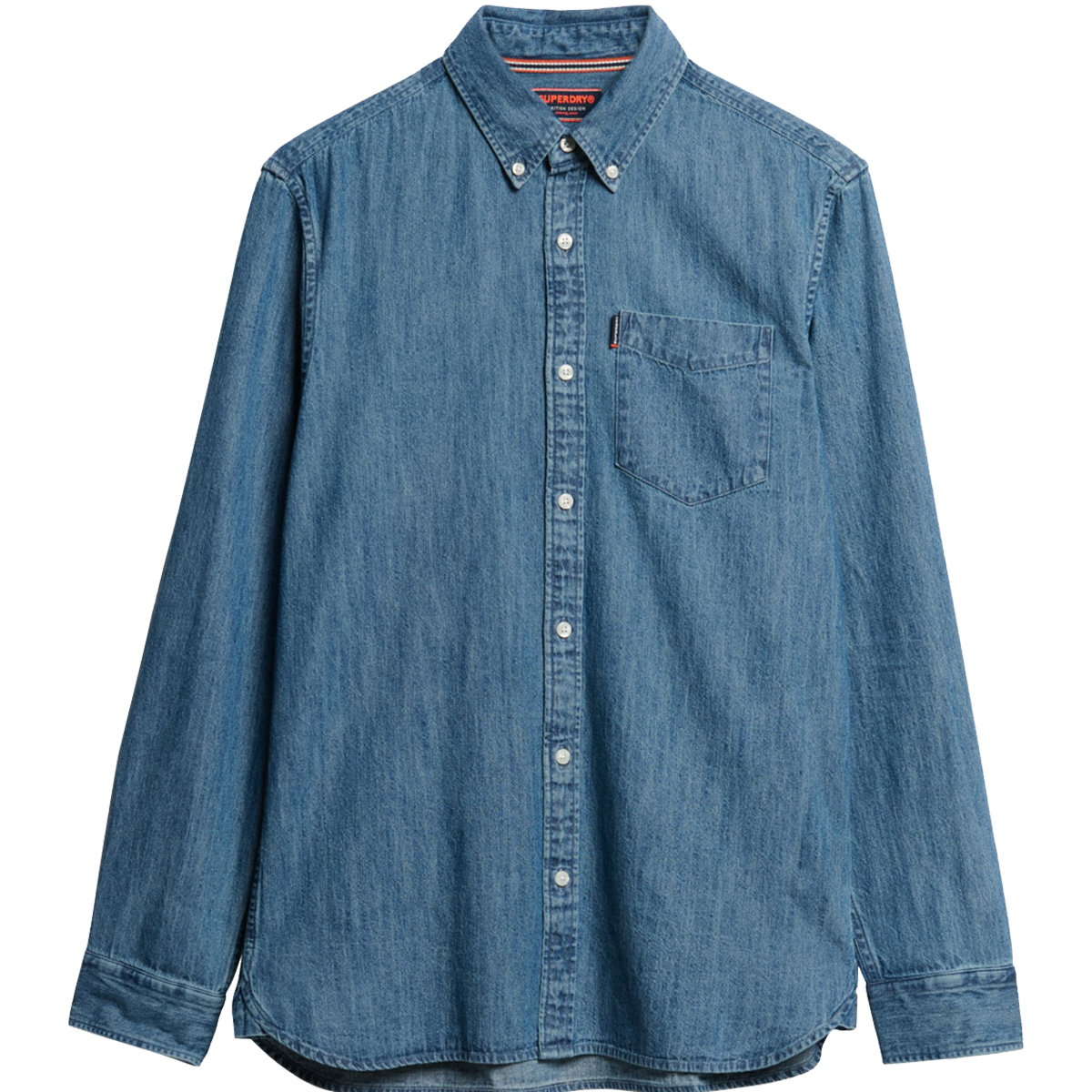 SUPERDRY - ESSENTIALS LS DENIM SHIRT - M4010997A-MB9 WORN WASH SUPERDRY - ESSENTIALS L/S DENIM SHIRT - M4010997A-MB9 WORN WASH - Image 1