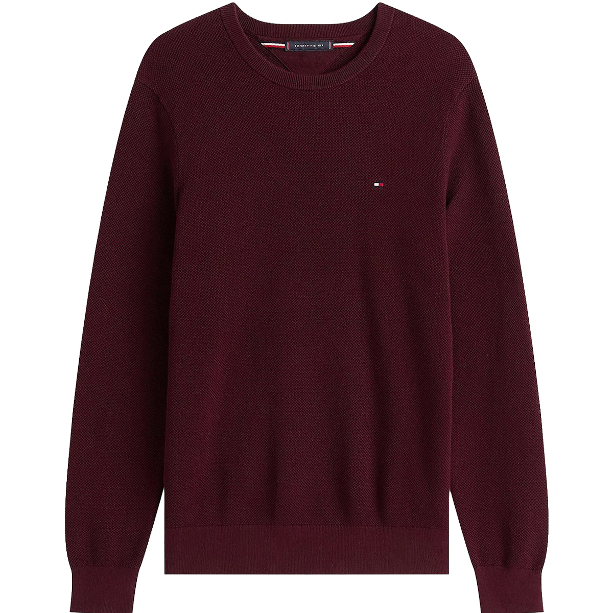 TOMMY HILFIGER - ESSENTIAL STRUCTURE CREW NECK - MW0MW36347-XIH DEEP BURGUNDY TOMMY HILFIGER - ESSENTIAL STRUCTURE CREW NECK - MW0MW36347-XIH DEEP BURGUNDY - Image 1